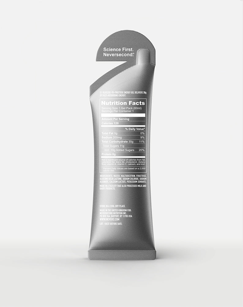 NeverSecond C30 Unflavored Energy Gel 12CT