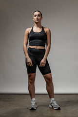 SOHO Women's Technical High Rise Shorts 8" (Black)