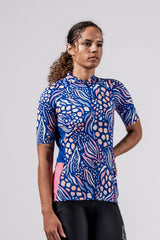 Pioneer Gravel Cycling Jersey (Levi Blue) - Women's