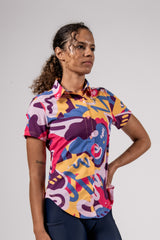 Touring Tech Button Cycling Shirt (Maestro Multi) - Women's