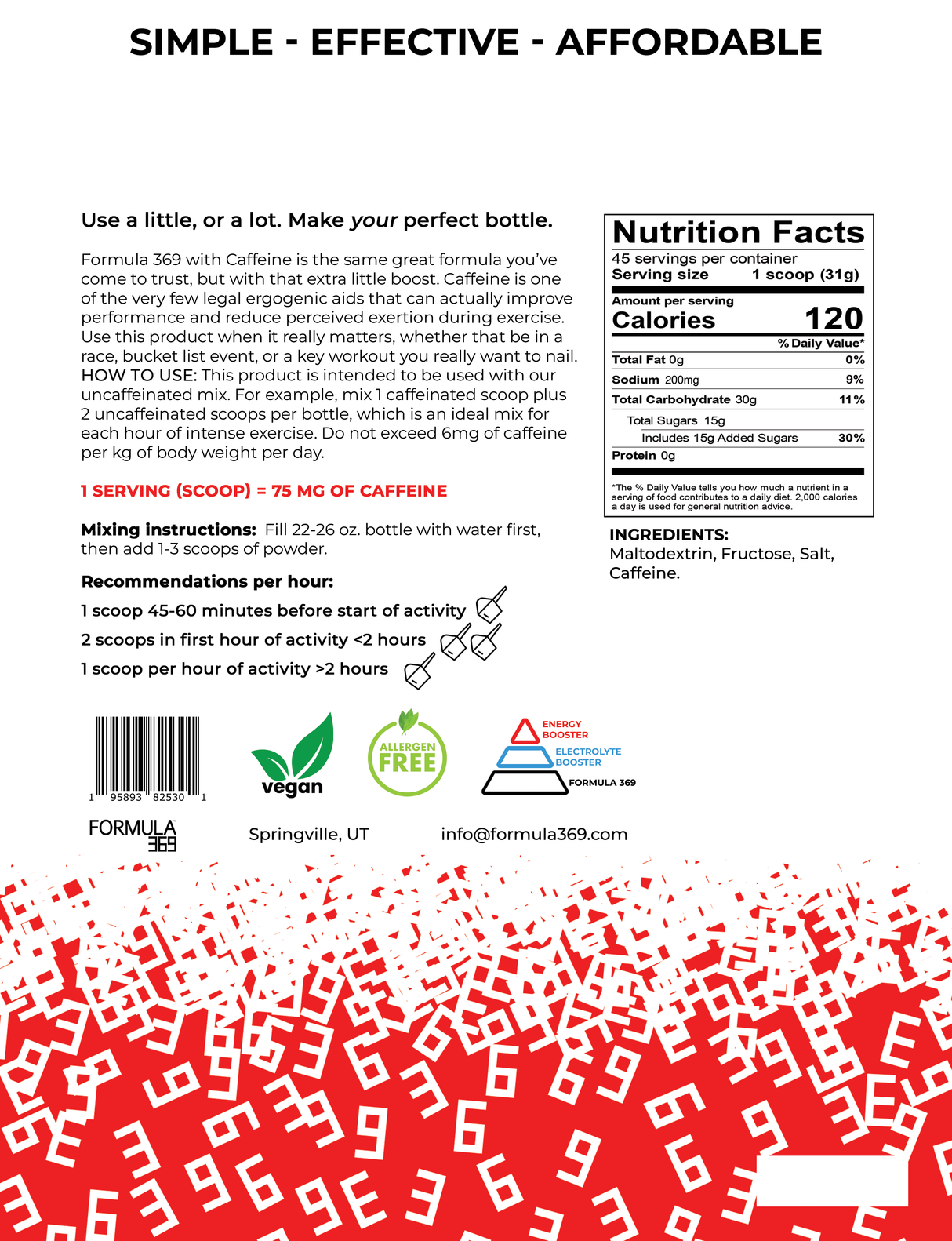 FORMULA 369 with CAFFEINE - 45 servings