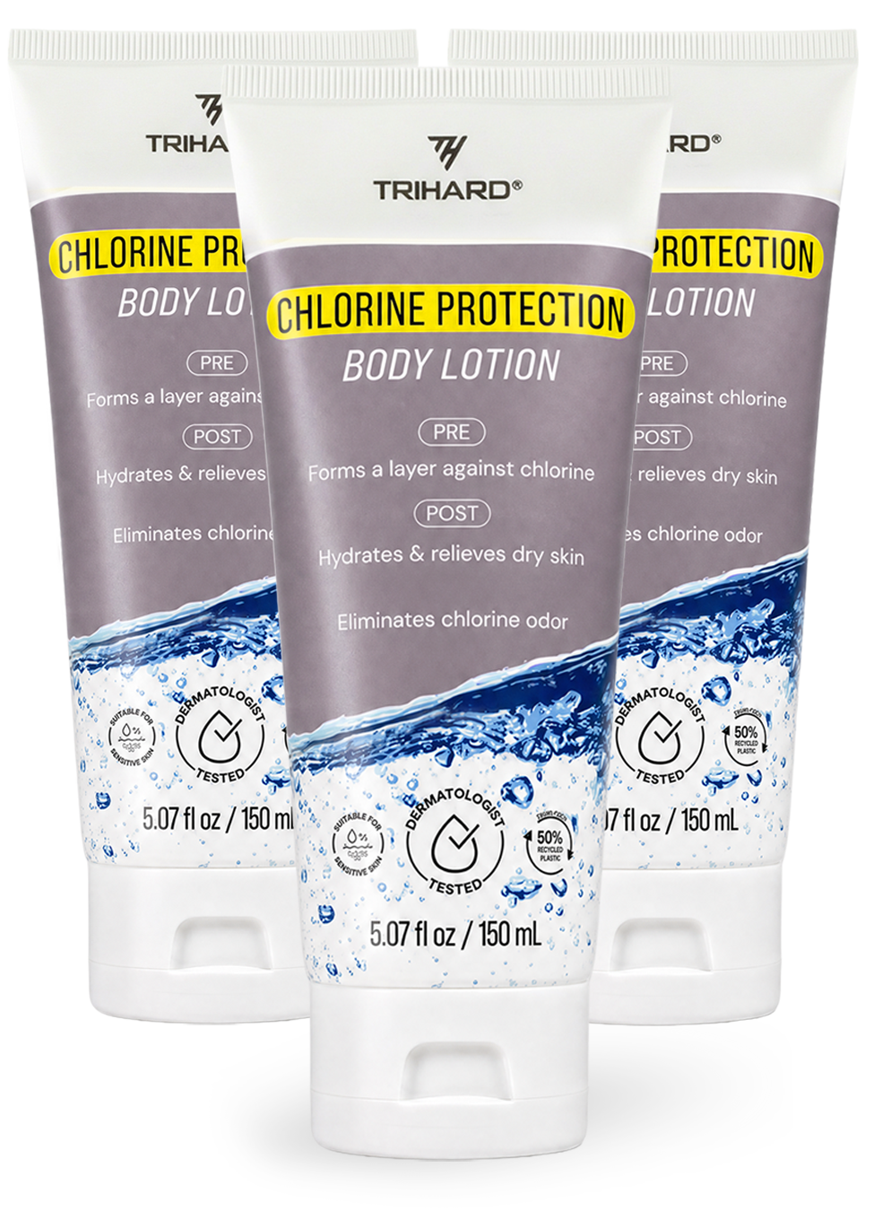 TRIHARD Chlorine Protection Body Lotion - Pack Of Three