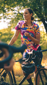Touring Tech Button Cycling Shirt (Maestro Multi) - Women's