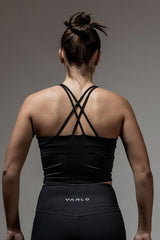 Women's SOHO Cross Back Crop Tank (Black)