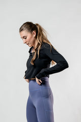 Women's Terra Recovery Arc Long Sleeve Crop (Black)