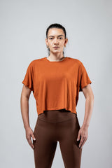 Women's Terra Recovery Drift Crop (Sunfire Clay)